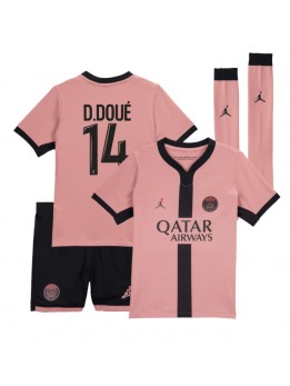 Paris Saint-Germain Desire Doue #14 Ausweichtrikot für Kinder 2024-25 Kurzarm (+ Kurze Hosen)